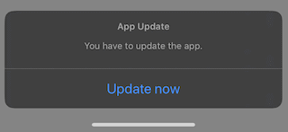 Required Update alert screenshot
