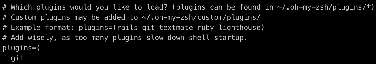 Oh-my-zsh plugins screenshot