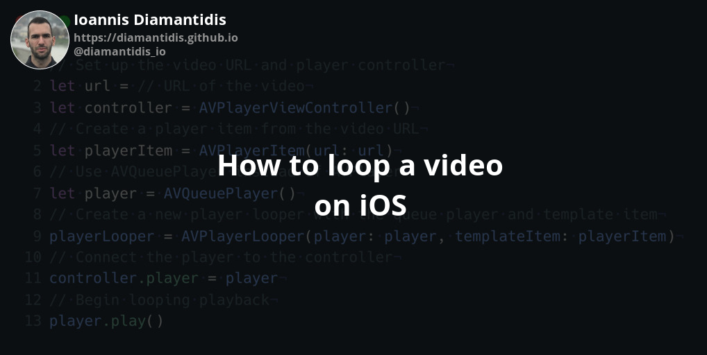 How to loop a video on iOS